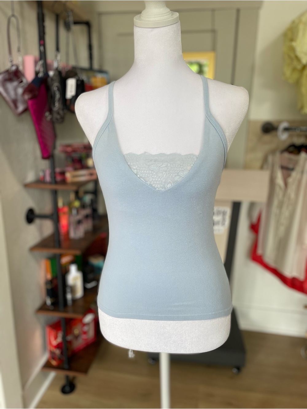 Energie Light Blue Lace-Trim Camisole Tank